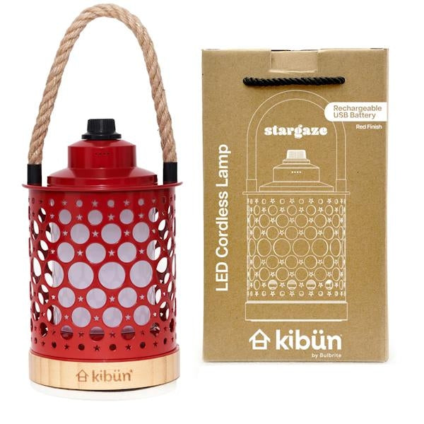 CCT Selectable Light Red Rechargeable Kibün Stargaze Collection LED Cordless Lantern 5