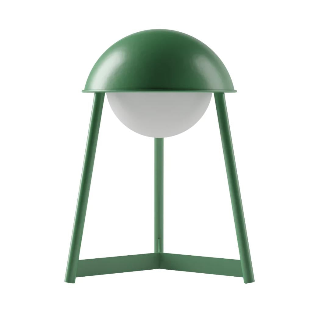 Warm White Moss Green Finish Rechargeable Kibün LED Cordless Indoor Table Lamp 1