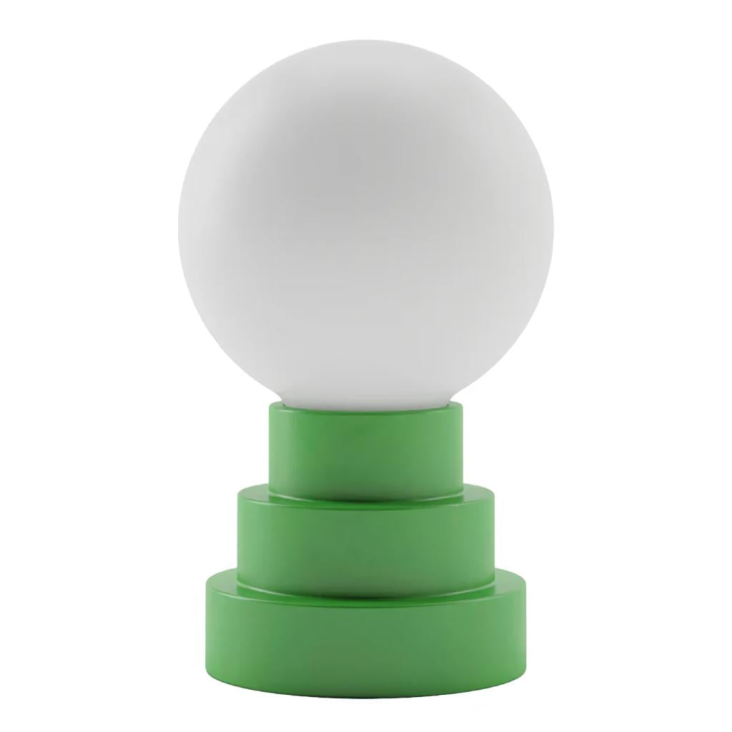 Warm White Moss Green Finish Rechargeable Globe Kibün LED Cordless Indoor Table Lamp 1