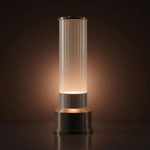 Warm White Brushed Brass Finish Rechargeable Candlestick Kibün LED Cordless Indoor Table Lamp 2