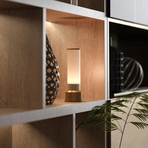 Warm White Brushed Brass Finish Rechargeable Candlestick Kibün LED Cordless Indoor Table Lamp 3