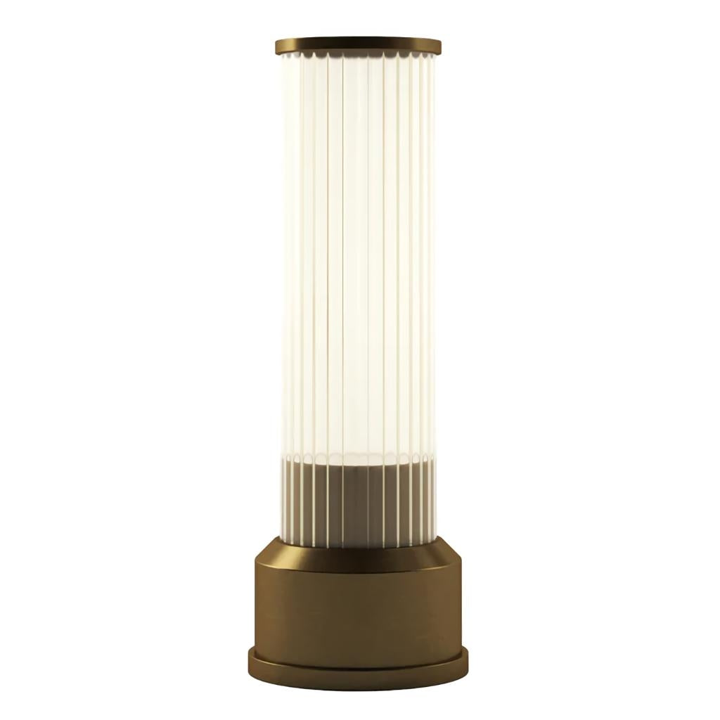 Warm White Brushed Brass Finish Rechargeable Candlestick Kibün LED Cordless Indoor Table Lamp 1