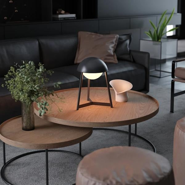 Warm White Black Finish Rechargeable Kibün LED Cordless Indoor Table Lamp 5