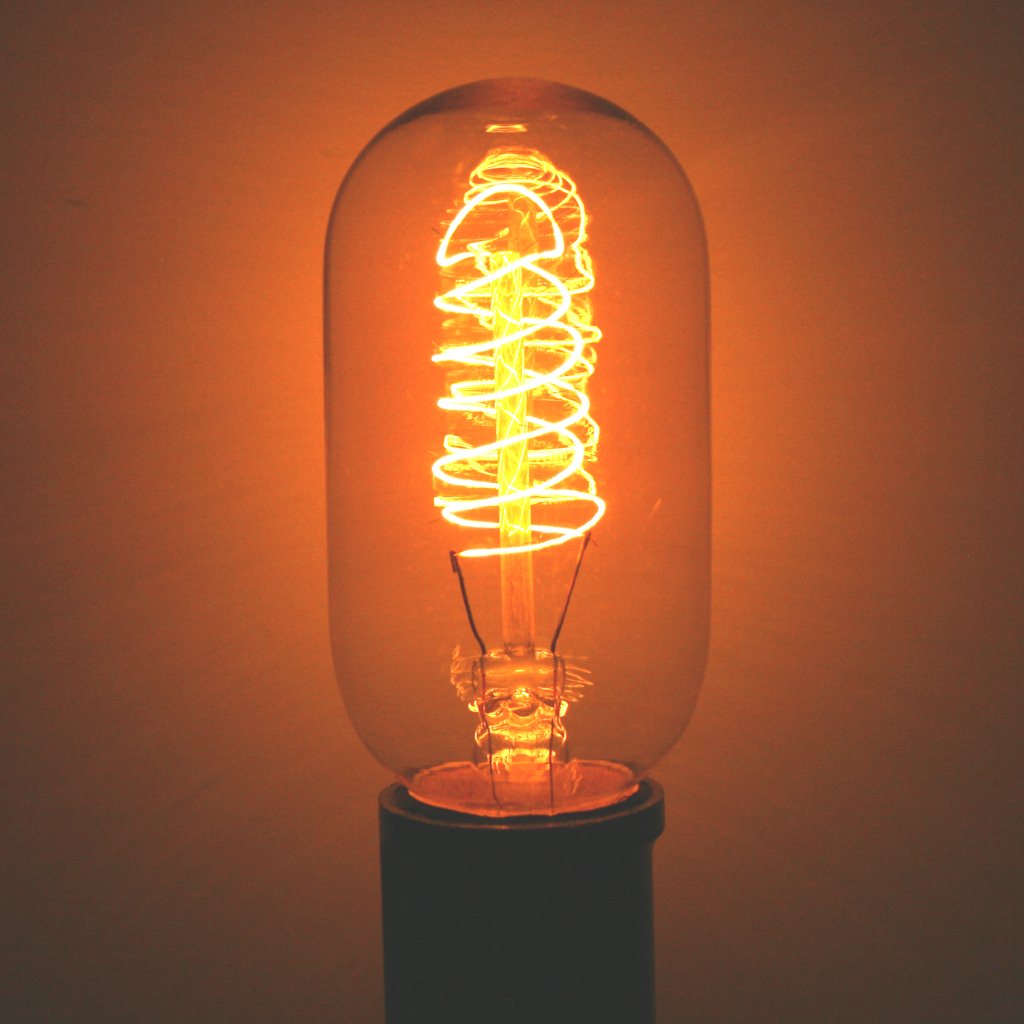 40 watt 120 volt T14 Spiral Filament Medium Screw Base Clear 1