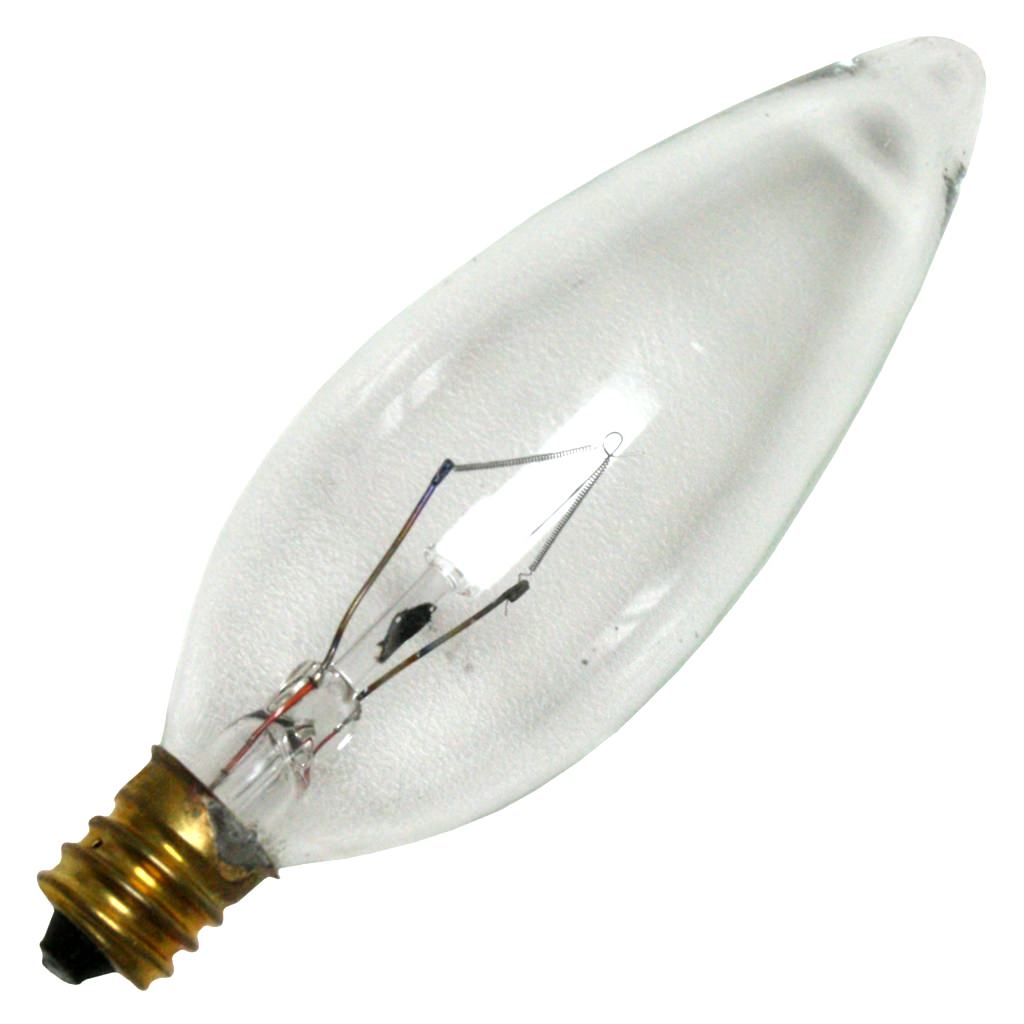 25 watt 130 volt 2700K Warm White B10 Candelabra Screw Base Clear 1