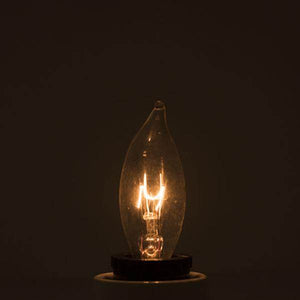 25 watt 130 volt CA8 Candelabra Screw Base 2700K Warm White Dimmable 3