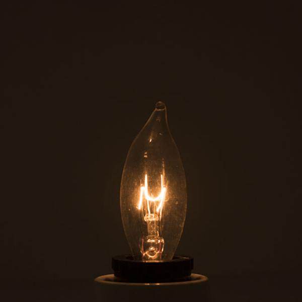 25 watt 130 volt CA8 Candelabra Screw Base 2700K Warm White Dimmable 3