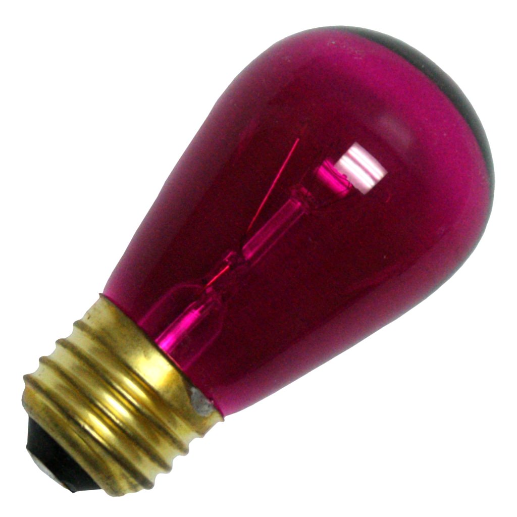 11 watt 130 volt S14 Medium Screw Base Transparent Pink 1