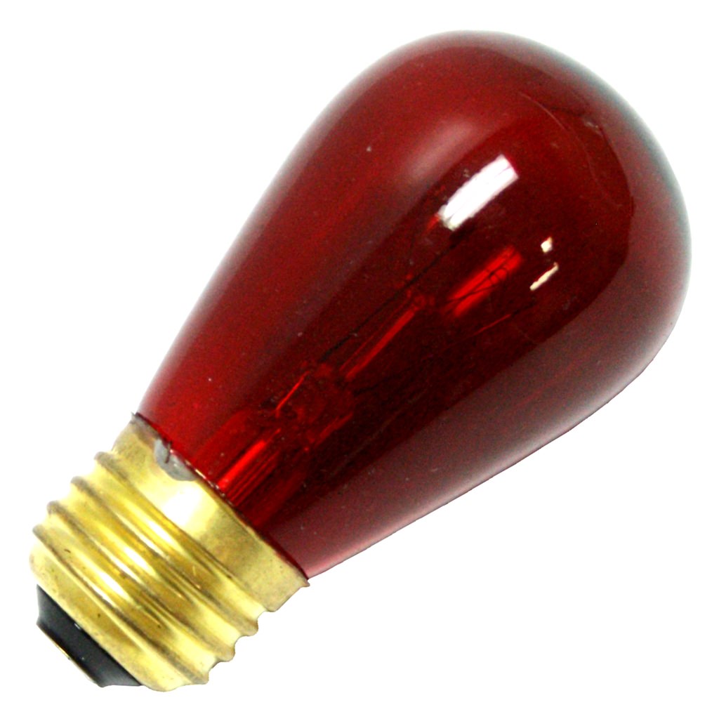 11 watt 130 volt S14 Medium Screw Base Transparent Red 1