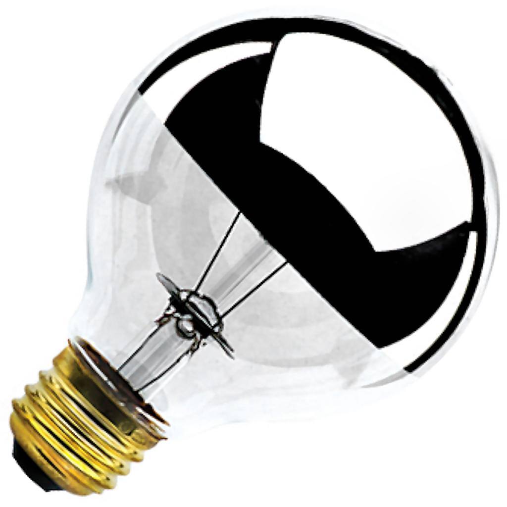 100 watt 120 volt G25 Medium Screw Base Clear / Silver 1