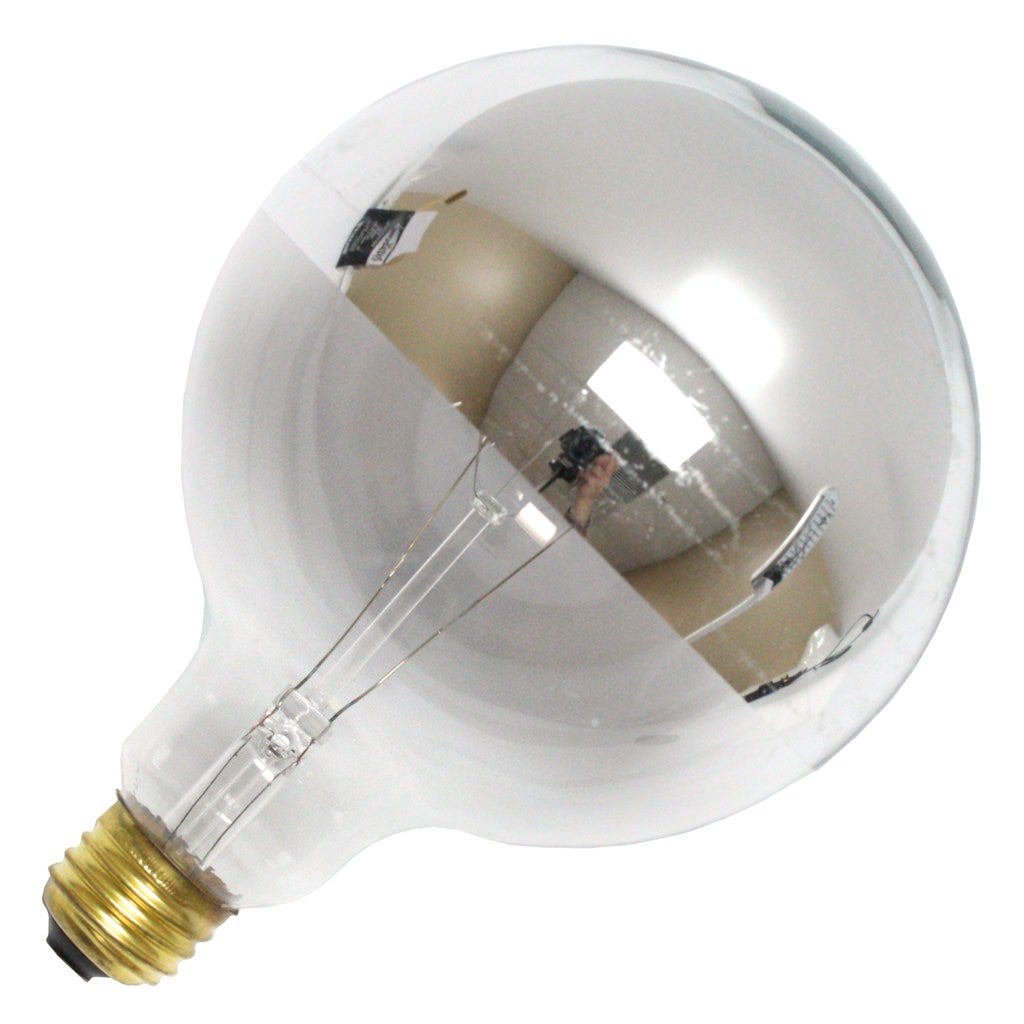 100 watt 120 volt G40 Medium Screw Base Clear / Silver Half Chrome 1