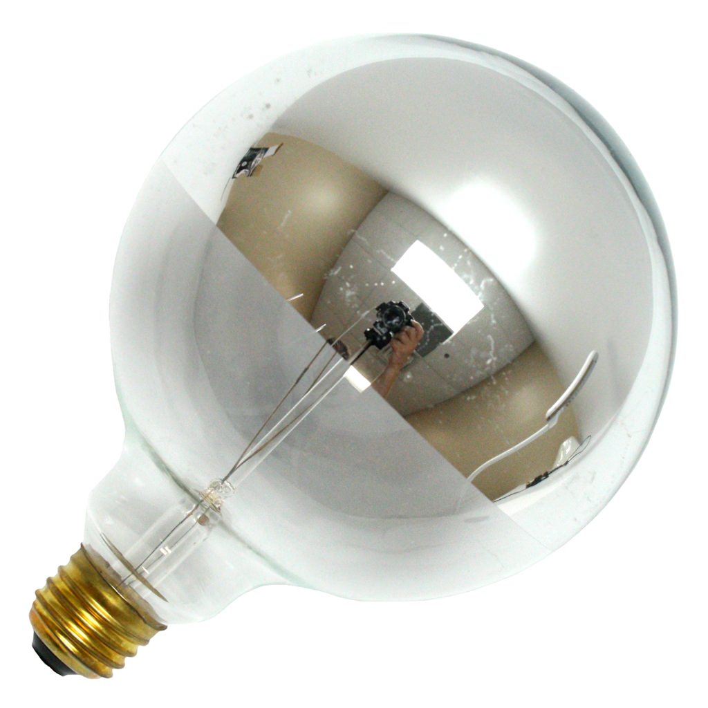 60 watt 120 volt G40 Medium Screw Base Clear / Silver 1