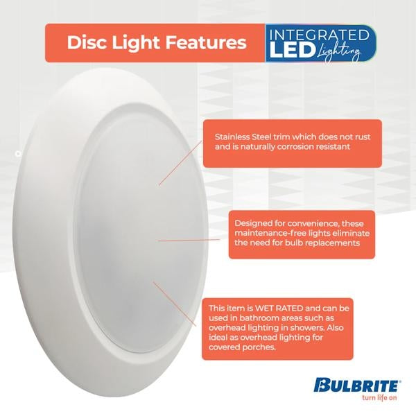 10" 25 watt 120 volt CCT Selectable White Finish LED Ceiling Light 4