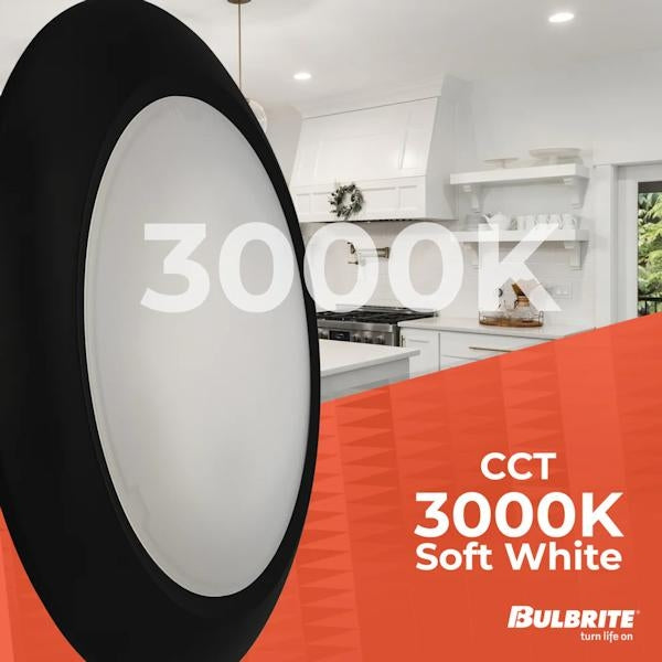 10" 25 watt 120 volt 3000K Black Finish LED Ceiling Light 3