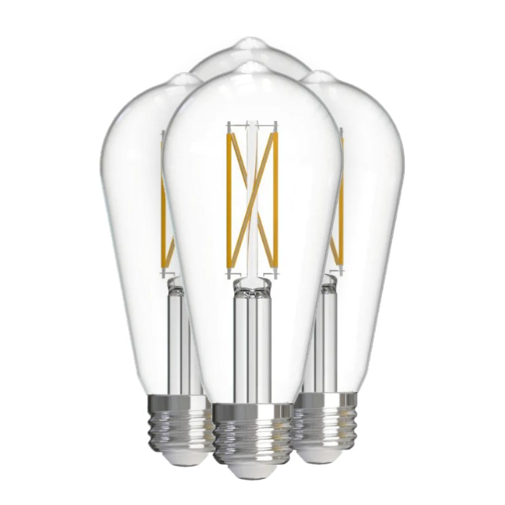 7 watt 120 volt ST18 Medium Screw Base 3000K Natural White LED Light Bulb (4 Pack) 1