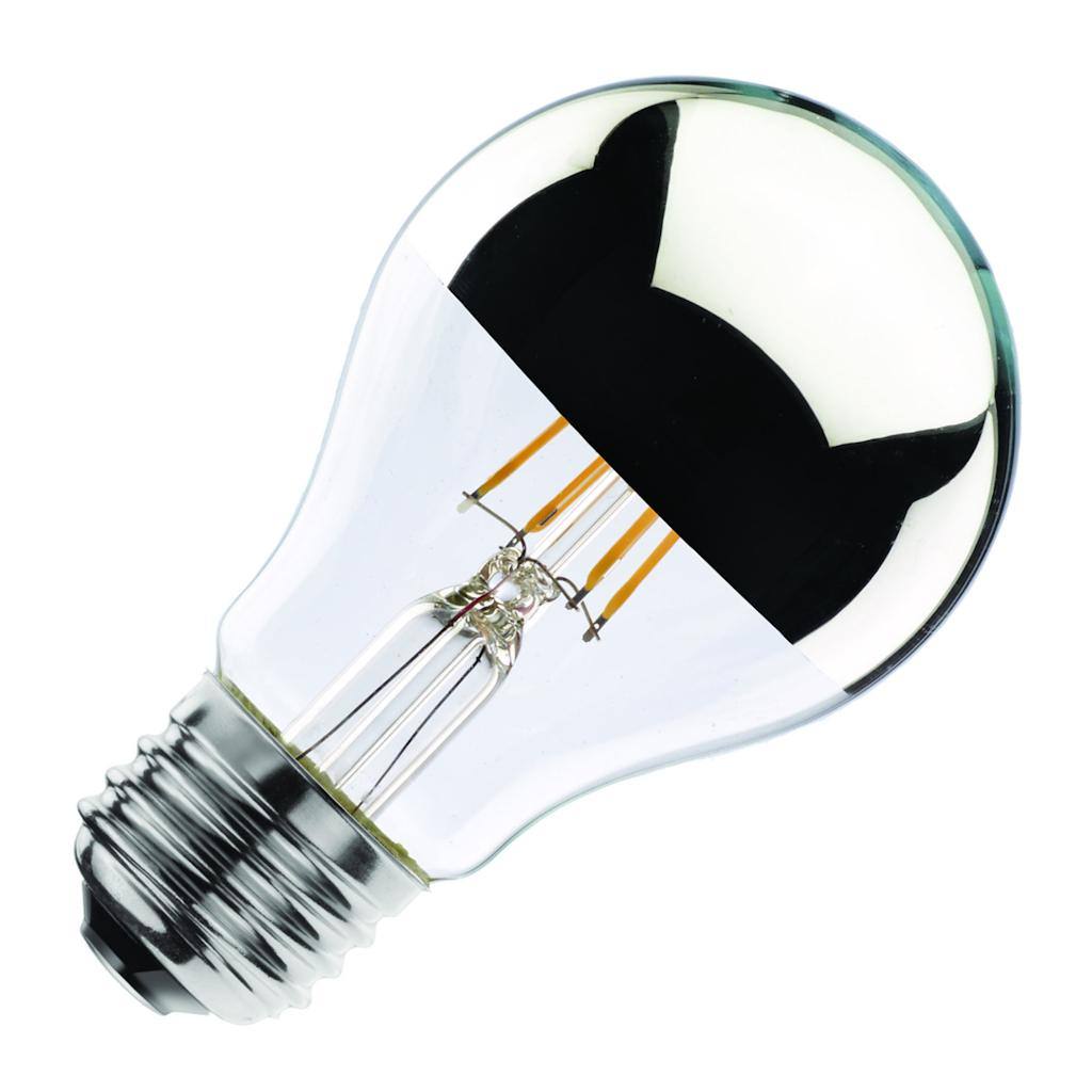 4.5 watt 120 volt A19 Medium Screw Base 2700K Warm White Clear Chrome Top Dimmable Filament LED 1