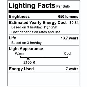 7 watt 120 volt Medium Screw Base 2100K Amber Light Dimmable LED Filament 2