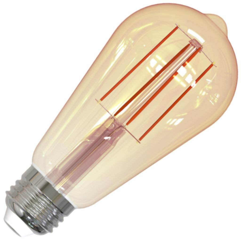 7 watt 120 volt Medium Screw Base 2100K Amber Light Dimmable LED Filament 1