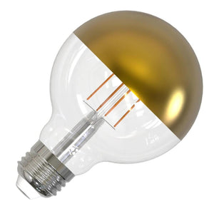 4 watt 120 volt G25 Medium Screw Base 2700K Warm White Half Gold Dimmable LED 1