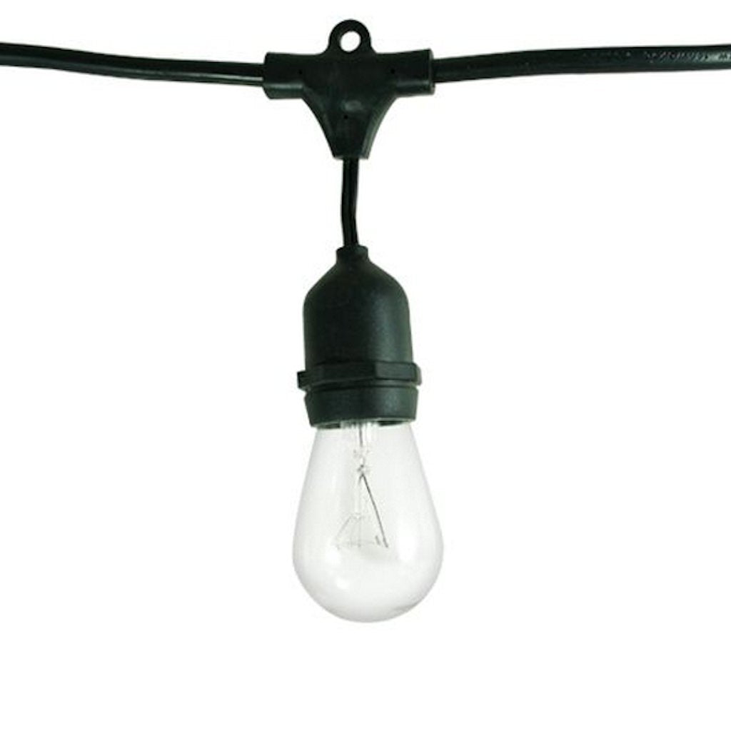 15 Light 48' Black (Medium Screw Base) Light String with 15 S14 Bulbs 1