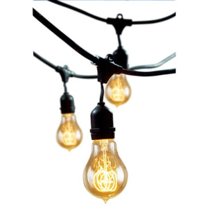 15 Light 48' Black (Medium Screw Base) Light String with 15 Nostalgic Bulbs 2