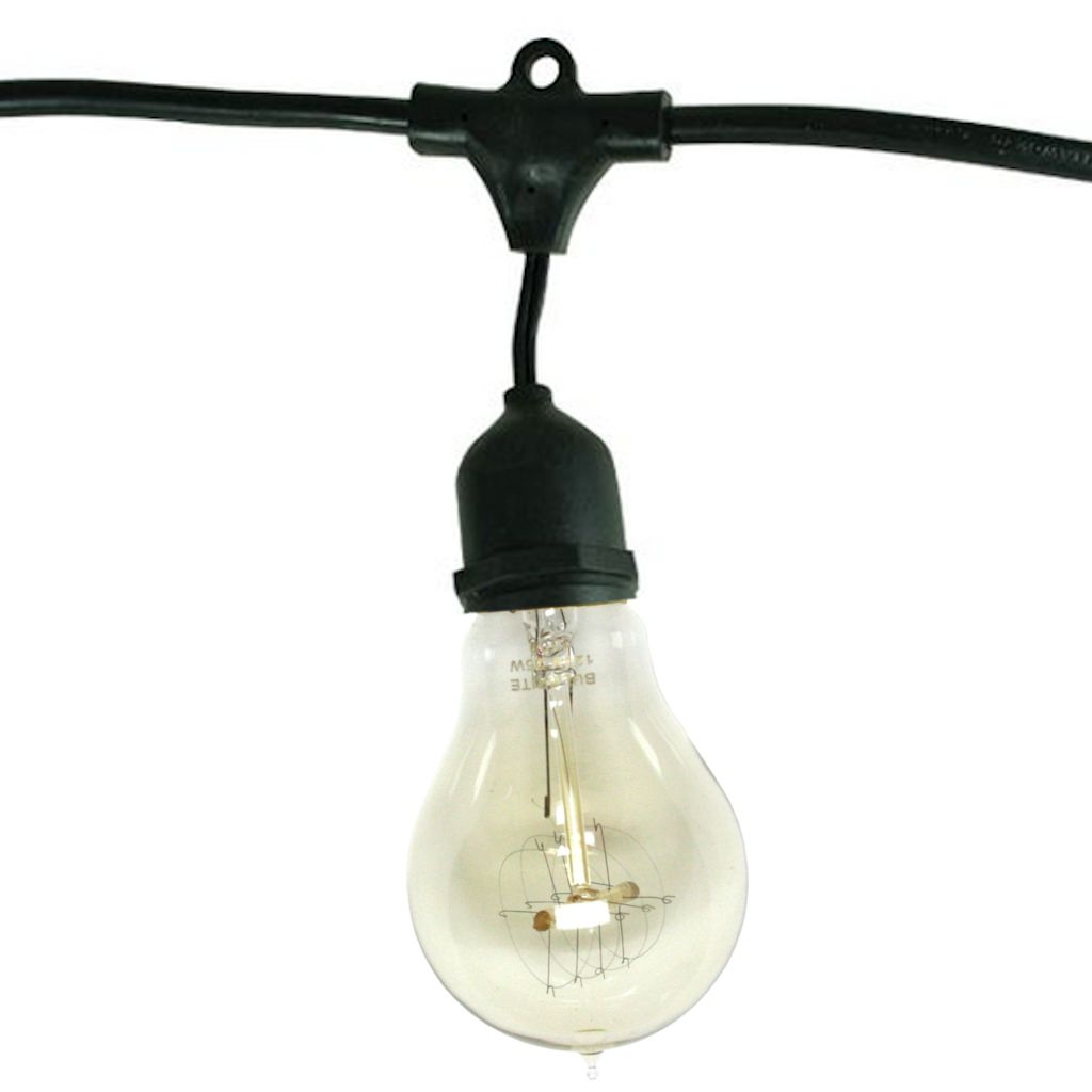 15 Light 48' Black (Medium Screw Base) Light String with 15 Nostalgic Bulbs 1