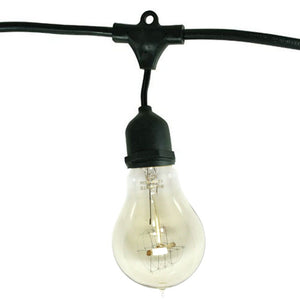 15 Light 48' Black (Medium Screw Base) Light String with 15 Nostalgic Bulbs 1