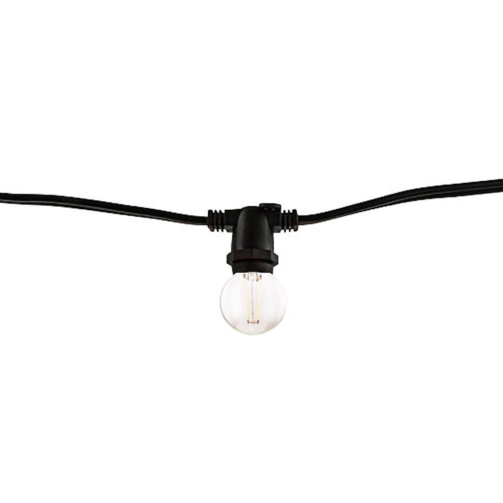 4 watt 10 Light 14' Black 2700K Candelabra Screw Base LED Light String 1