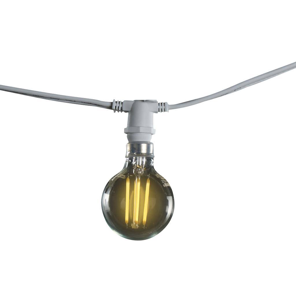 4 watt 15 Light 48' White 2700K Candelabra Screw Base LED Light String 1