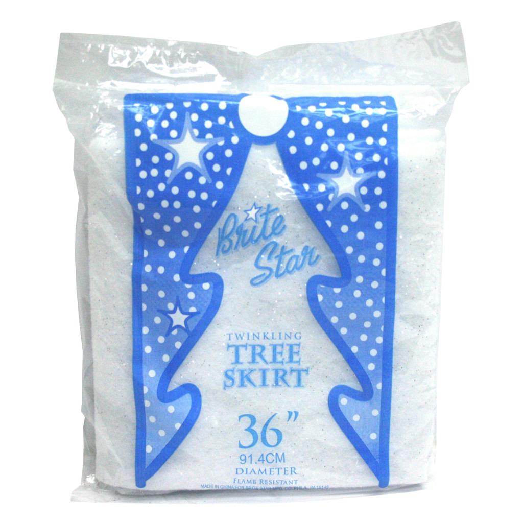36" Diameter Twinkling White Tree Skirt 1