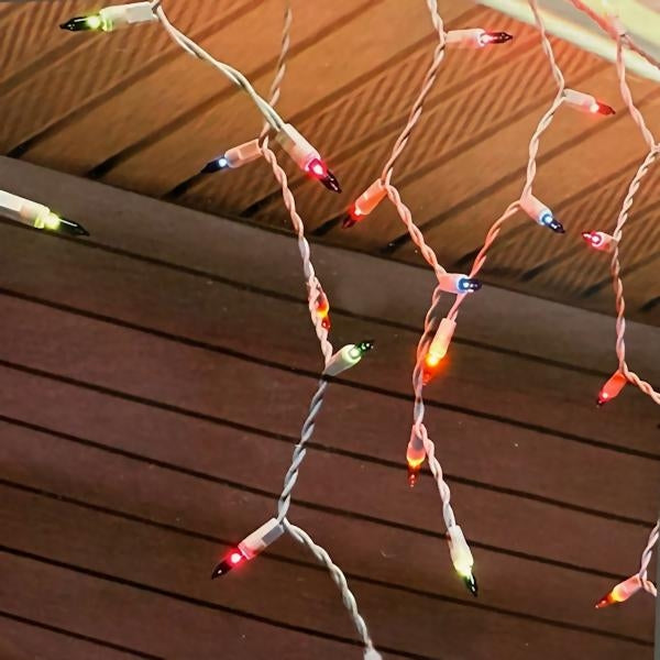15' 300 Light White Wire Multi-Color Miniature String with 3.5" Drop Spacing 2