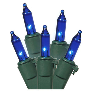 100 Light 22.8' Green Wire Blue Light String 1