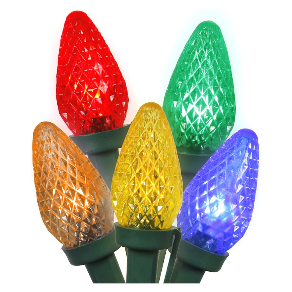 35 Light 2.4 watt 12' Green Wire Multi-Color LED Light String 1