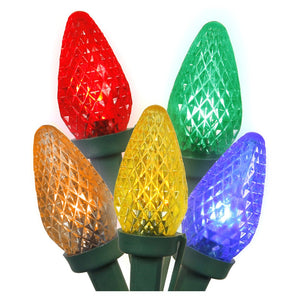 35 Light 2.4 watt 12' Green Wire Multi-Color LED Light String 1