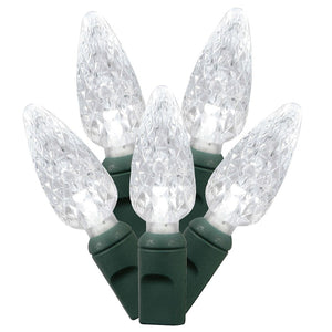 35 Light 2.4 watt 12' Green Wire Pure White LED Light String 1