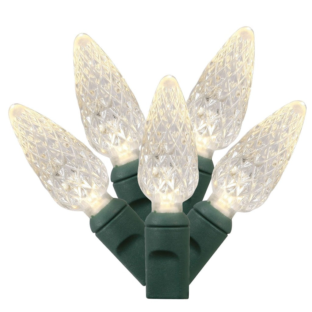 35 Light 2.4 watt 12' Green Wire Warm White LED Light String 1