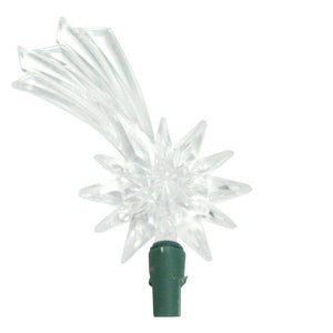 10 Light 5.5' Green Wire Battery Operated Pure White LED Shooting Star Light String with Timer 1