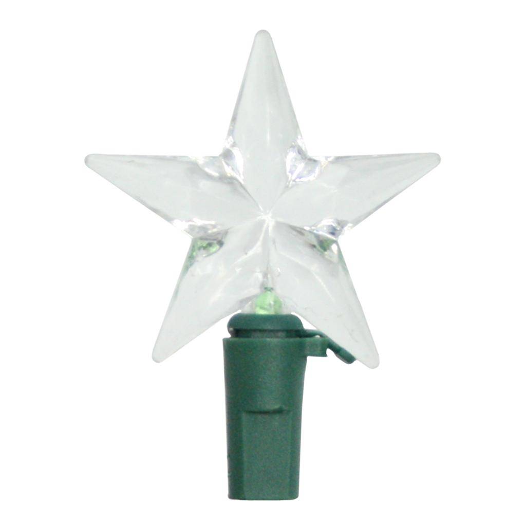 10 Light 5.5' Green Wire Battery Operated Multi-Color LED Star Light String with Timer 1