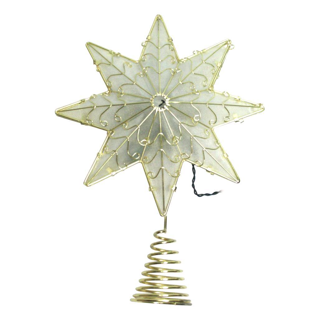 12.5" Pure White LED Lighted Wire Star Tree Topper 1