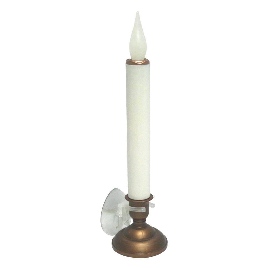 9.75" Battery Operated Bronze Base Chatham LED Taper Candle Lamp with Timer 1