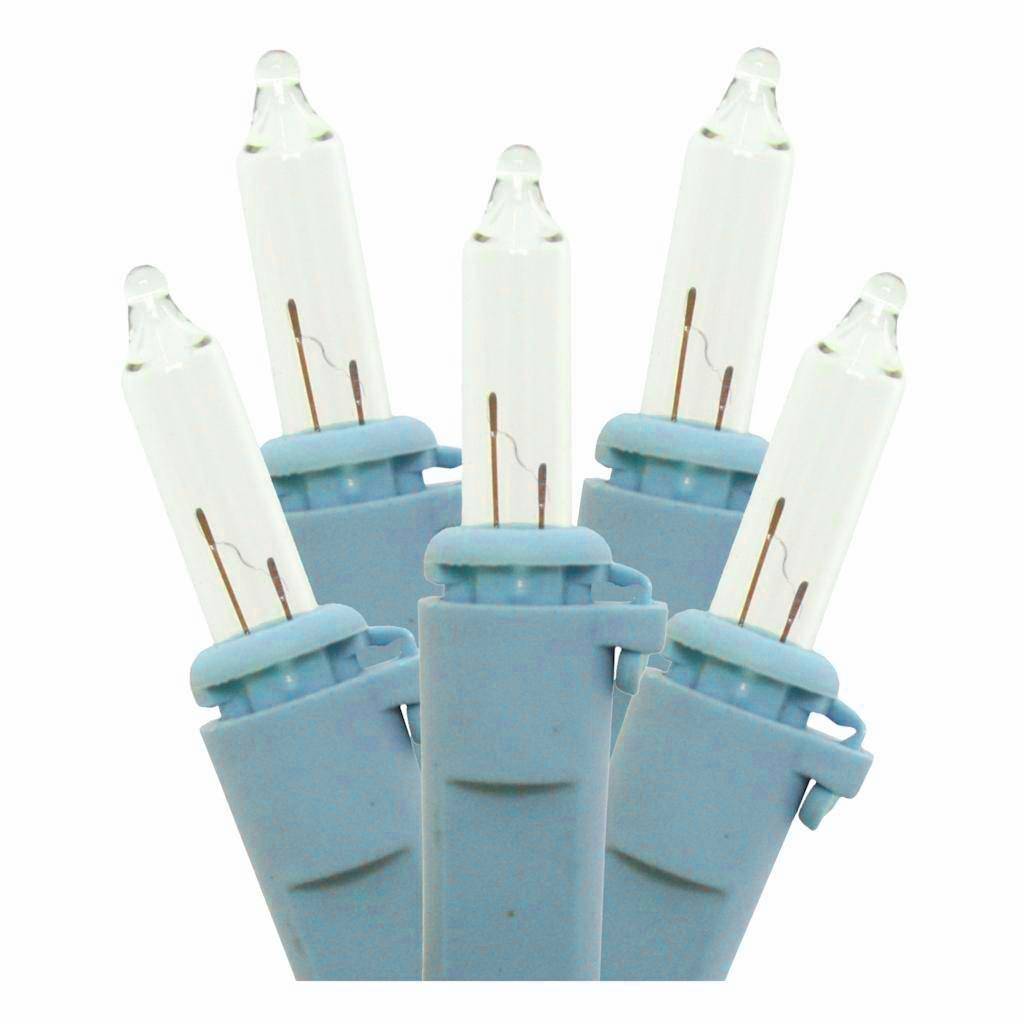 50 Light Blue Wire Clear Miniature Light String 1