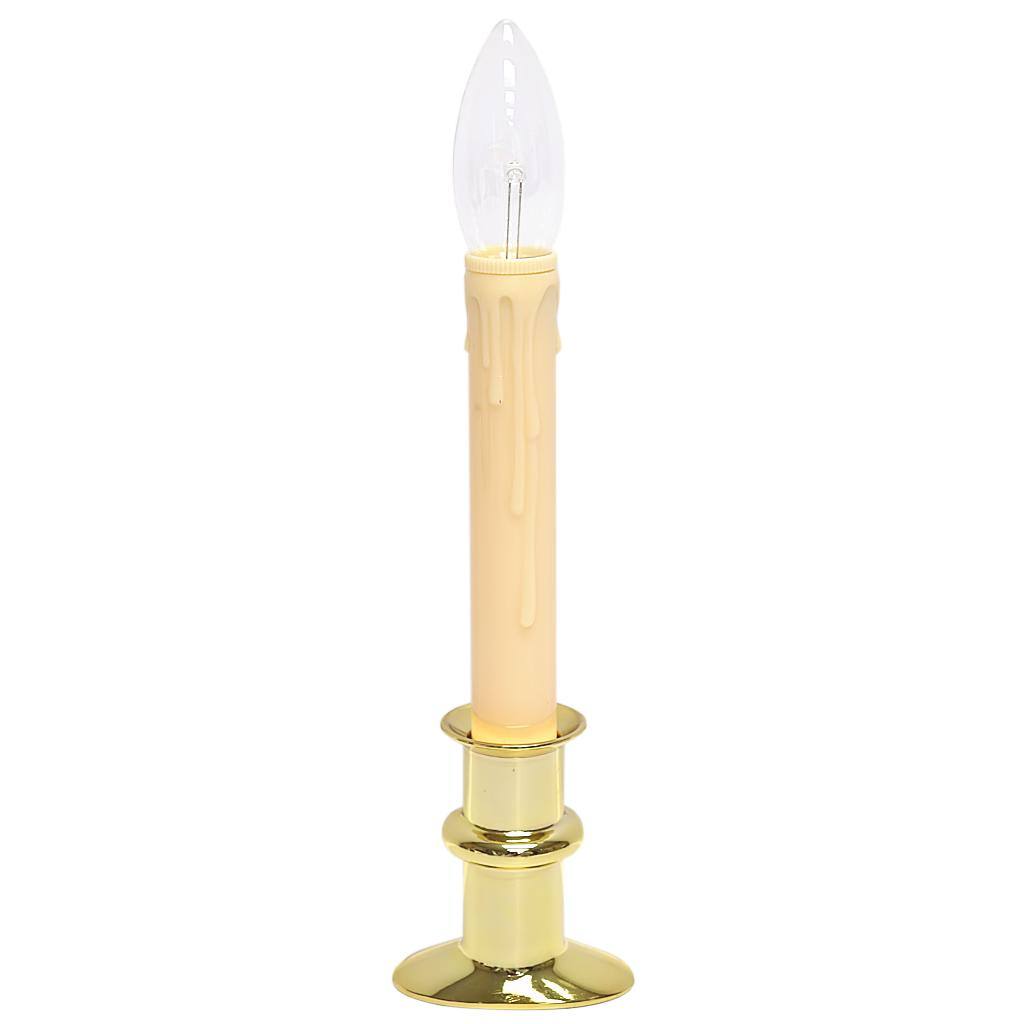 11"-13" Brass / Ivory LED Taper Candle 1