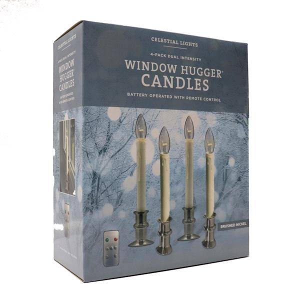 8.5"-10.5" Vanilla/Brushed Nickel LED Window Hugger with Remote Control (4 Pack) 4