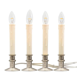 0.5 watt Adjustable Brushed Nickel Base Window Hugger® Plug-In LED Window Candles (4 Pack) 1