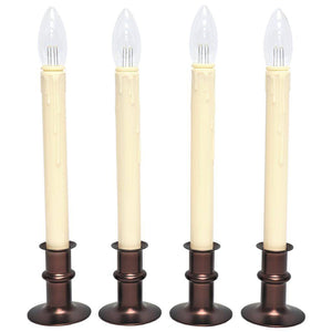 Ivory/Antique Bronze LED Taper Candle (4 Pack) 1