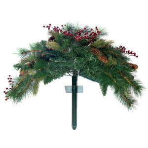 30" x 12" Cone and Berry 30 Light Battery Operated Artificial Pre-Lit Urn Filler 2