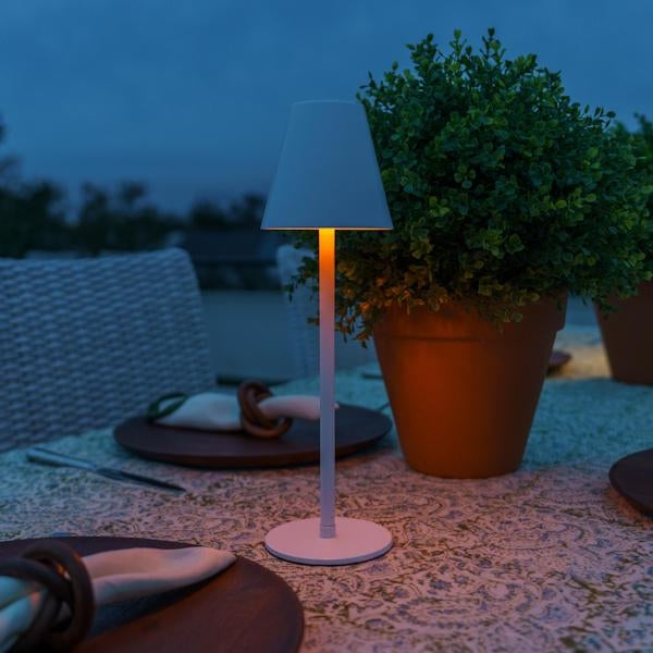 13" White Rechargeable Selectable Brightness Settings Bug Light Patio Table Lamp 4
