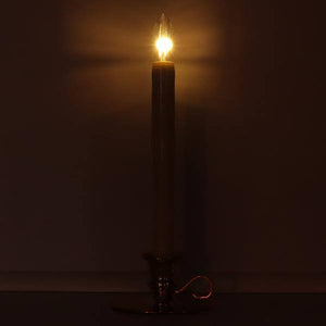 Vanilla/Brass LED Taper Candle with Traditional Base 2
