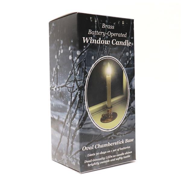 Vanilla/Brass LED Taper Candle with Traditional Base 3