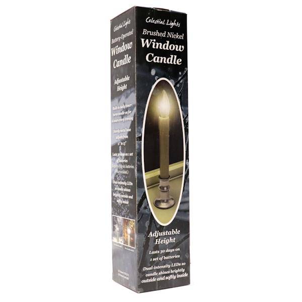 Vanilla/Brushed Nickel LED Taper Candle with Adjustable Base 4